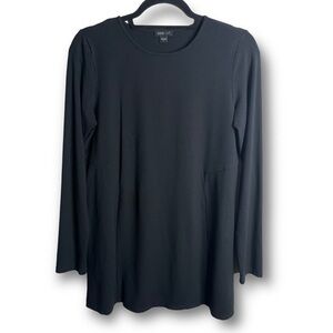 J Jill Size S Black Wearever Collection Long Sleeve Crew Neck Minimalist Top